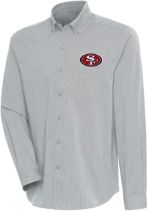 Antigua San Francisco 49ers Mens Grey Compression Long Sleeve Dress Shirt