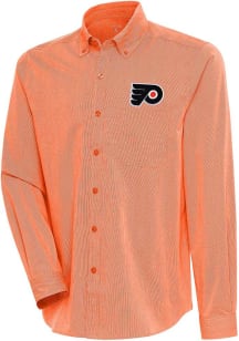 Antigua Philadelphia Flyers Mens Orange Compression Long Sleeve Dress Shirt