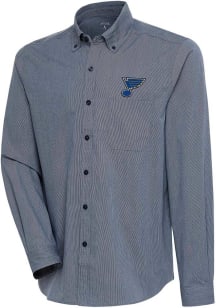 Antigua St Louis Blues Mens Navy Blue Compression Long Sleeve Dress Shirt