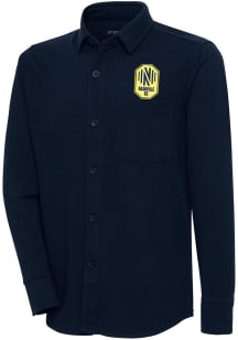 Antigua Nashville SC Mens Navy Blue Steamer Shacket Long Sleeve Dress Shirt