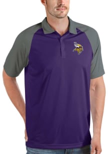 Antigua Minnesota Vikings Mens Purple Nova Short Sleeve Polo