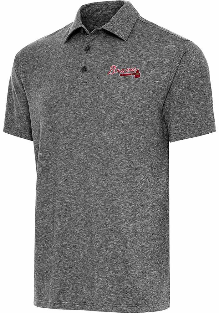 Atlanta Braves Antigua Par Polo - Heather Gray