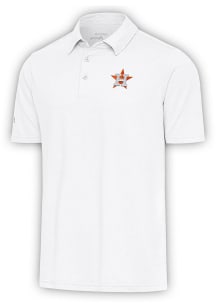 Antigua Houston Astros Mens White Par 3 Short Sleeve Polo