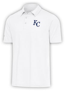 Antigua Kansas City Royals Mens White Par 3 Short Sleeve Polo