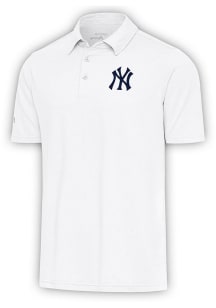 Antigua New York Yankees Mens White Par 3 Short Sleeve Polo