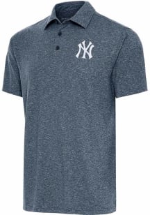 Antigua New York Yankees Mens Navy Blue Par 3 Short Sleeve Polo