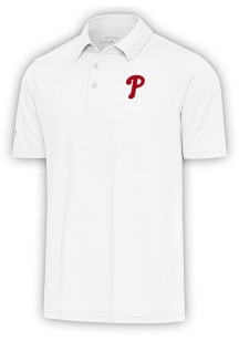 Antigua Philadelphia Phillies Mens White Par 3 Short Sleeve Polo
