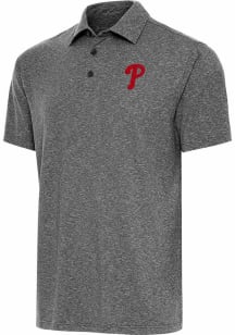 Antigua Philadelphia Phillies Mens Black Par 3 Short Sleeve Polo