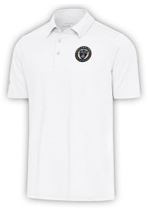 Antigua Philadelphia Union Mens White Par 3 Short Sleeve Polo
