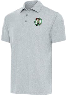 Antigua Boston Celtics Mens Grey Par 3 Short Sleeve Polo