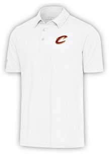 Antigua Cleveland Cavaliers Mens White Par 3 Short Sleeve Polo