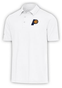 Antigua Indiana Pacers Mens White Par 3 Short Sleeve Polo