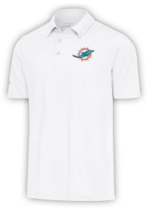 Antigua Miami Dolphins Mens White Par 3 Short Sleeve Polo