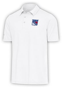 Antigua New York Rangers Mens White Par 3 Short Sleeve Polo