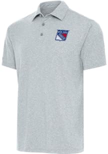 Antigua New York Rangers Mens Grey Par 3 Short Sleeve Polo