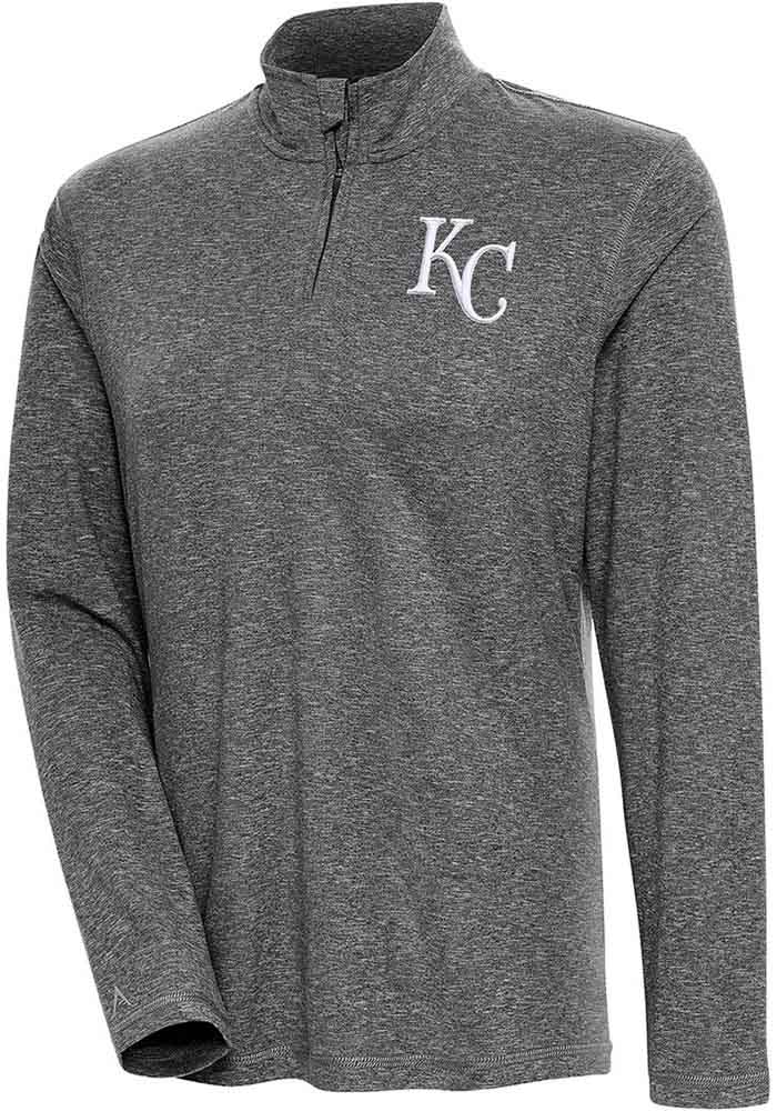 Antigua Kansas City Royals Women's Black Milo 1/4 Zip Pullover, Black, 100% POLYESTER, Size XL, Rally House