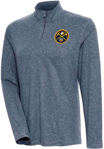 Antigua Denver Nuggets Womens Navy Blue Confront 1/4 Zip Pullover