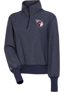 Antigua Cleveland Guardians Womens Navy Blue Upgrade 1/4 Zip Pullover