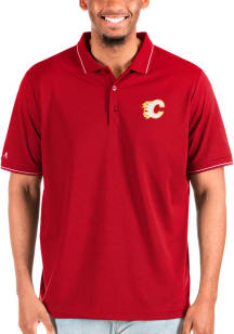 Antigua Calgary Flames Red Affluent Big and Tall Polo