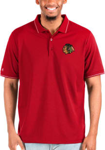 Antigua Chicago Blackhawks Red Affluent Big and Tall Polo