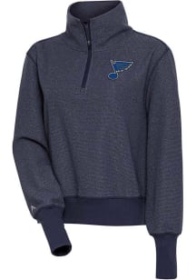 Antigua St Louis Blues Womens Navy Blue Upgrade 1/4 Zip Pullover