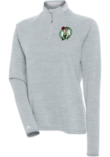 Antigua Boston Celtics Womens Grey Milo 1/4 Zip Pullover