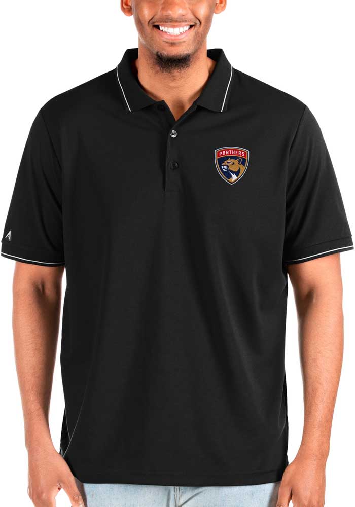 Antigua Florida Panthers Mens Black Affluent Polo Big and Tall Polos Shirt