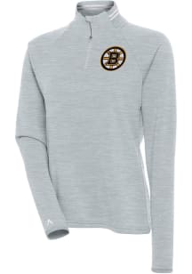 Antigua Boston Bruins Womens Grey Milo 1/4 Zip Pullover