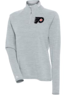 Antigua Philadelphia Flyers Womens Grey Milo 1/4 Zip Pullover