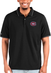 Antigua Montreal Canadiens Mens Black Affluent Polo Big and Tall Polos Shirt