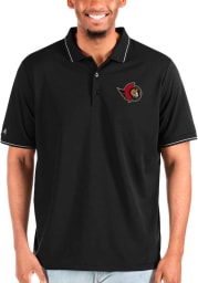 Antigua Ottawa Senators Mens Black Affluent Polo Big and Tall Polos Shirt