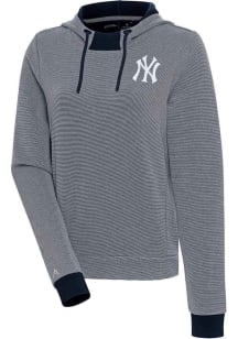 Antigua New York Yankees Womens Navy Blue Axe Bunker Hooded Sweatshirt