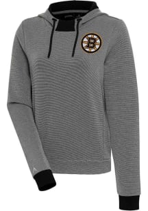 Antigua Boston Bruins Womens Black Axe Bunker Hooded Sweatshirt