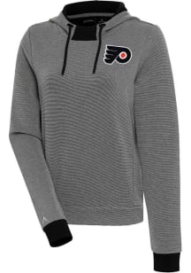 Antigua Philadelphia Flyers Womens Black Axe Bunker Hooded Sweatshirt