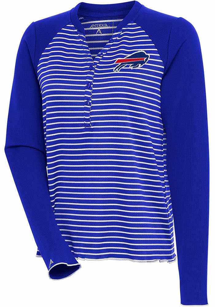 Buffalo Bills Antigua Women's Maverick Long Sleeve Henley T-Shirt - White