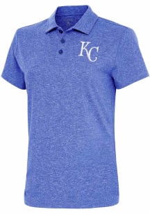 Antigua Kansas City Royals Womens Blue Motivated Short Sleeve Polo Shirt