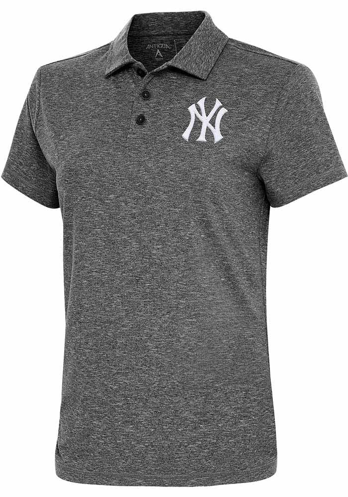 Antigua New York Yankees Women's White Motivated Short Sleeve Polo Shirt, White, 90 % Polyester / 10% SPANDEX, Size XL, Rally House