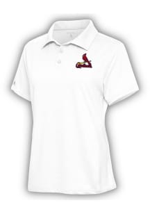 Antigua St Louis Cardinals Womens White Motivated Short Sleeve Polo Shirt