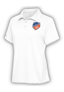 Antigua FC Cincinnati Womens White Motivated Short Sleeve Polo Shirt