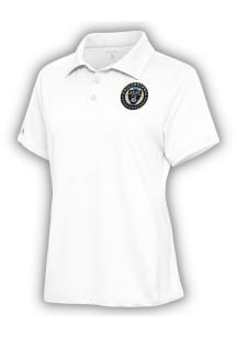 Antigua Philadelphia Union Womens White Motivated Short Sleeve Polo Shirt