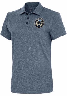 Antigua Philadelphia Union Womens Navy Blue Motivated Short Sleeve Polo Shirt