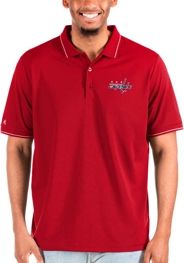 Antigua Washington Capitals Mens Red Affluent Polo Big and Tall Polos Shirt