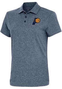 Antigua Indiana Pacers Womens Navy Blue Motivated Short Sleeve Polo Shirt