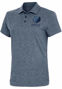 Antigua Memphis Grizzlies Womens Navy Blue Motivated Short Sleeve Polo Shirt