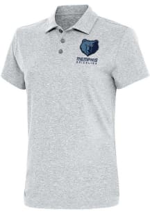 Antigua Memphis Grizzlies Womens Grey Motivated Short Sleeve Polo Shirt