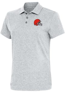 Antigua Cleveland Browns Womens Grey Motivated Short Sleeve Polo Shirt