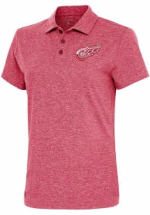 Antigua Detroit Red Wings Womens Red Motivated Short Sleeve Polo Shirt