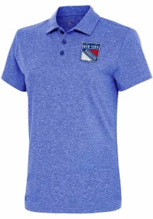 Antigua New York Rangers Womens Blue Motivated Short Sleeve Polo Shirt