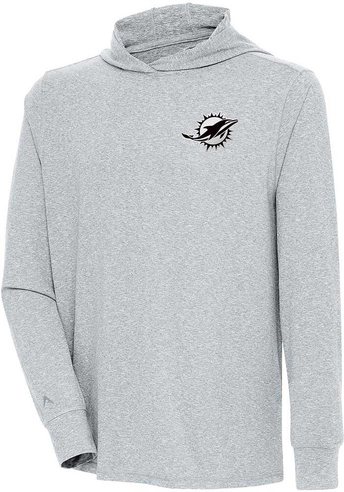 Men's Miami Dolphins Antigua Heather Black Saga Long Sleeve