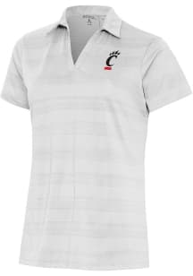 Antigua Cincinnati Bearcats Womens White Compass Short Sleeve Polo Shirt